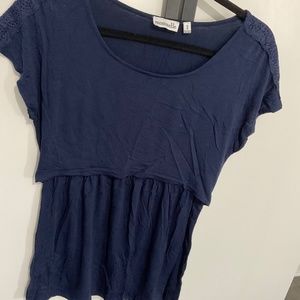 NWOT navy blue maternity/nursing top